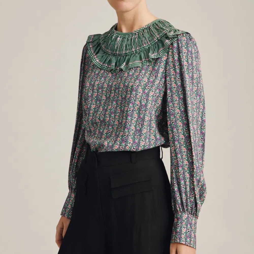 Ghost London‎ Darcie Floral Blouse Size X-Small